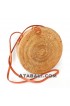 Ata round bag plain pattern with leather clip